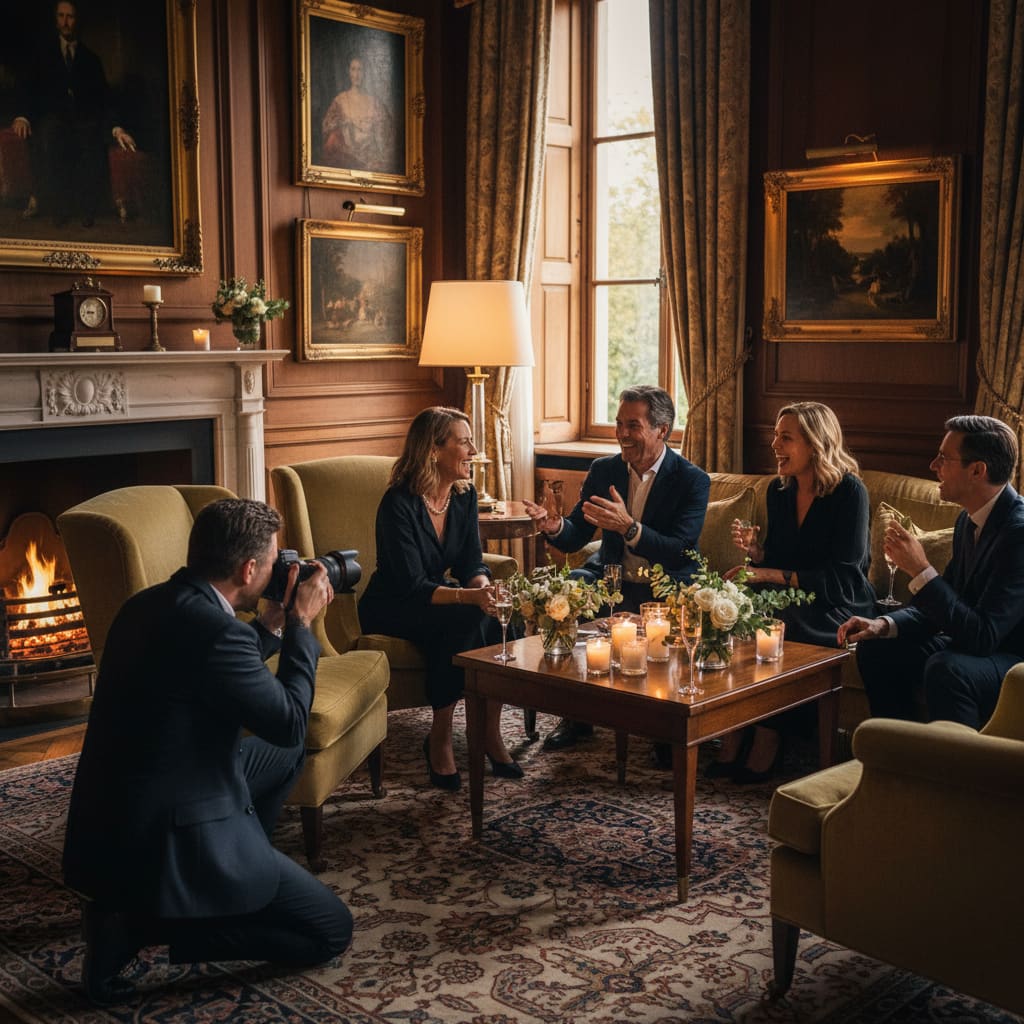 Fotograf begleitet ein kleines Event