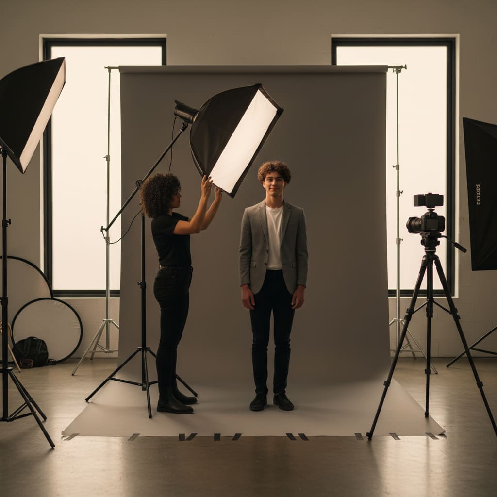 Portraitshooting im Studio mit professioneller Lichtsetzung